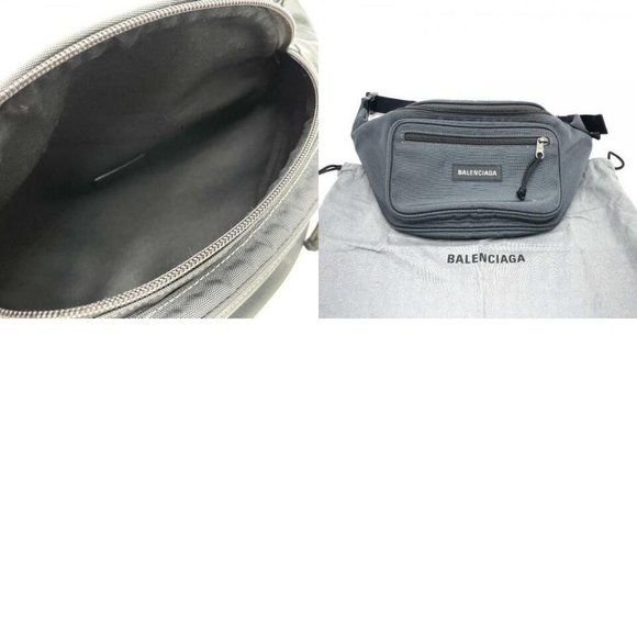 BALENCIAGA 482389 Waist pouch Explorer Belt bag Hip bag -Waist Pouch Nylon Gray - Picture 10 of 16